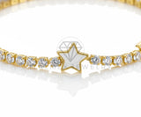 Pulsera de Lujo - 106922- Pulsera Estrellitas Blanca CZ Clara - Oro Laminado 18K
