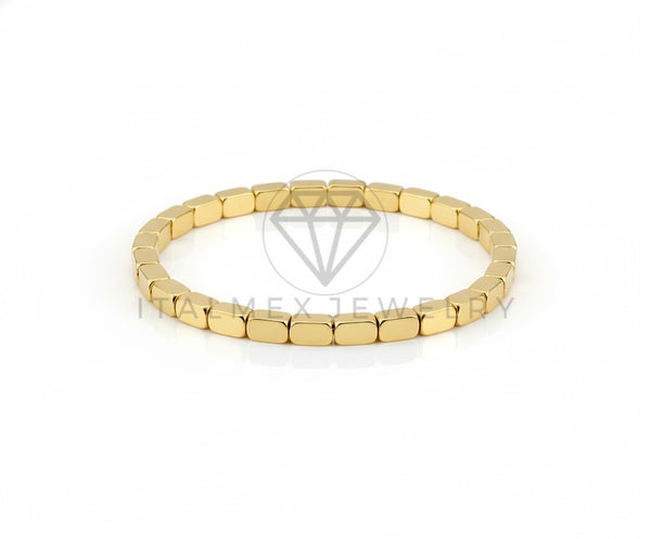 Pulsera de Lujo - 106926 - Pulsera Cubos Rectangulares - Oro Laminado 18K