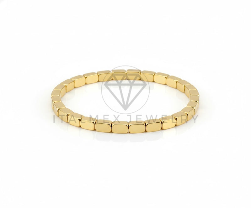 Pulsera de Lujo - 106926 - Pulsera Cubos Rectangulares - Oro Laminado 18K