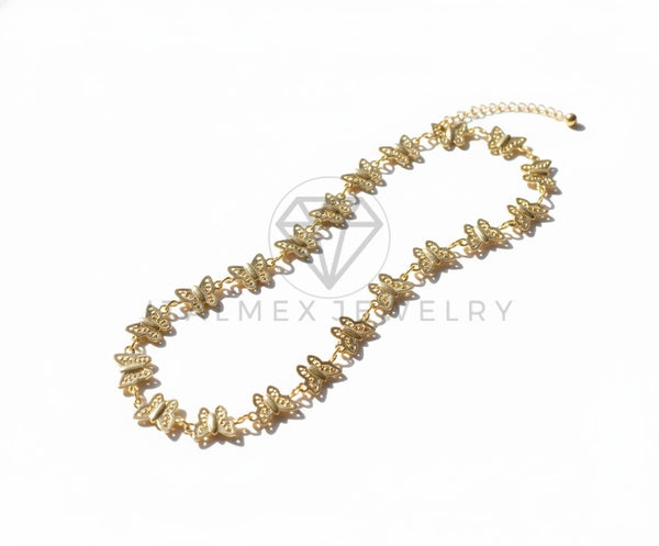 Collar Elegante - 106928 - Collar Mariposas - Oro Laminado 18K