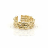 Anillo de Lujo - 106971 - Anillo Ajustable Estilo Bamboo - Oro Laminado 18K