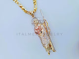 Dije Religioso - 104880 - Dije de San Judas con Circonia Clara - Oro Laminado 18K