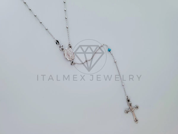 Rosario de Lujo - 105086 - Rosario Clásico con Shakira Azul Plata .925