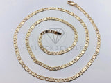 Cadena Clasica - 106171 - Estilo Gucci Rayada 3.5mm x 24 Pulgadas Dorada - Oro Laminado 18K