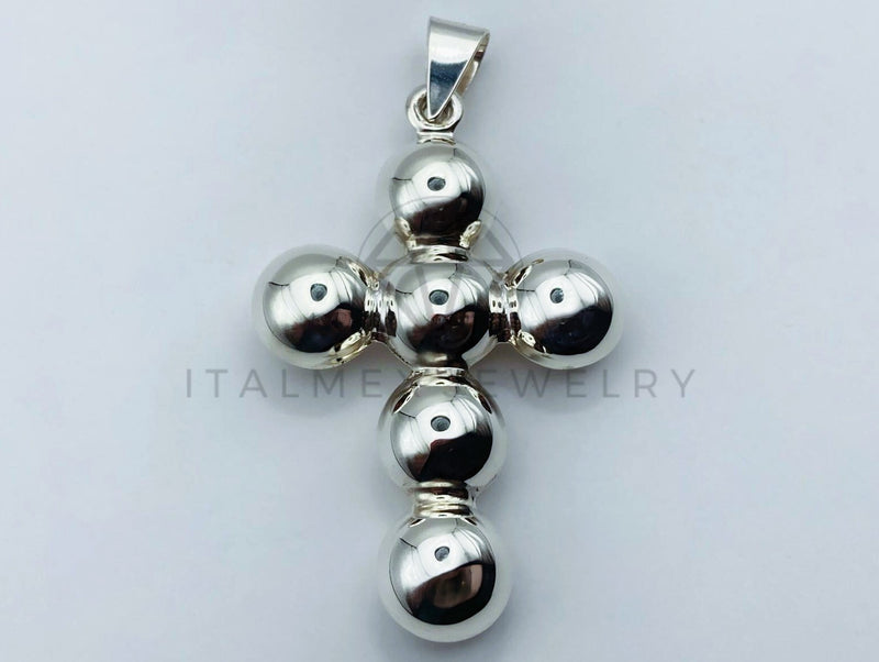 Dije de Lujo - 106052 - Dije Cruz Bola Lisa 5cm - Plata .925