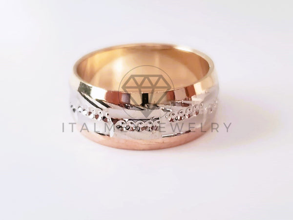 Anillo Dama de Lujo - 104693 - Diseño Matrimonio Diamantado Oro Laminado 18K