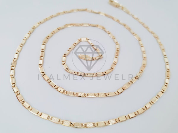 Cadena Clásica - 104934 - Estilo Gucci Rayada 2.5mm/24" Dorada Oro Laminado 18K