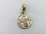 Dije de Lujo - 104248 - Medalla Flores San Judas Tamaño Mini - Oro Laminado 18K