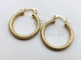 Arete de Lujo - 106142 - Arracada Arenada 25mm - Oro Laminado 18K