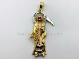 Dije de Lujo - 104184 - Santa Muerte Con Circonia Tamaño Grande - Oro Laminado 18K