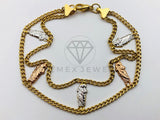 Pulsera Elegante - 100112 - Diseño de San Judas con Cadena Cubana Oro Laminado 18K