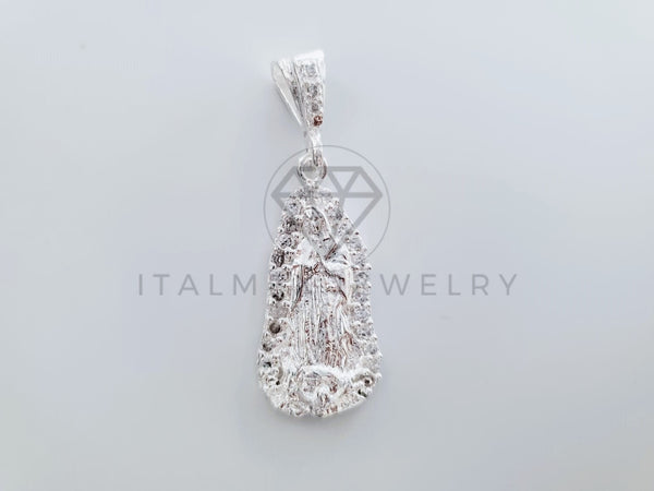 Dije Religioso - 104827 - Dije Virgen de Guadalupe CZ Clara Mediano Plata .925