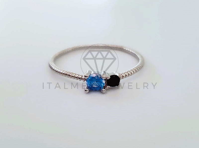 Anillo de Dama - 104715 - Anillo Elegante con Circonia Azul Plata .925