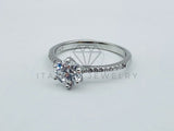 Anillo de Lujo - 106064 - Anillo Solitario con Circonia Pavé Clara - Plata .925