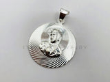 Dije Religioso - 102970 - Medalla Diamantada Virgen Maria Plata .925