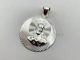 Dije Religioso - 102969 - Medalla Diamantada Sagrado Corazón Plata .925