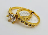 Anillo de Dama - 106032 - Anillo Alianza Corazones Circonia Clara Laminado 18K