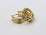 Arete de Lujo - 106148 - Huggie Octagonal Circonia Clara - Oro Laminado 18K