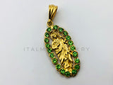 Dije de Lujo - 100547- Medalla San Judas con Circonia Verde - Oro Laminado 18K