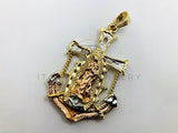 Dije de Lujo - 100465- Ancla con Virgen de Guadalupe 3 Oros - Oro Laminado 18K