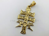 Dije Religioso - 100423 - Cruz de Caravaca Tamaño Mediana Dorado Oro Laminado 18K