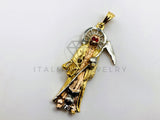 Dije de Lujo - 104184 - Santa Muerte Con Circonia Tamaño Grande - Oro Laminado 18K