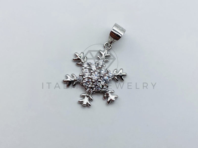 Dije de Lujo - 106069 - Dije Copo de Nieve Circonia Clara - Plata .925