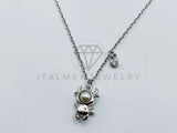 Collar de Lujo - 103637 - Estilo Niño Disfraz con Perla - Plata .925