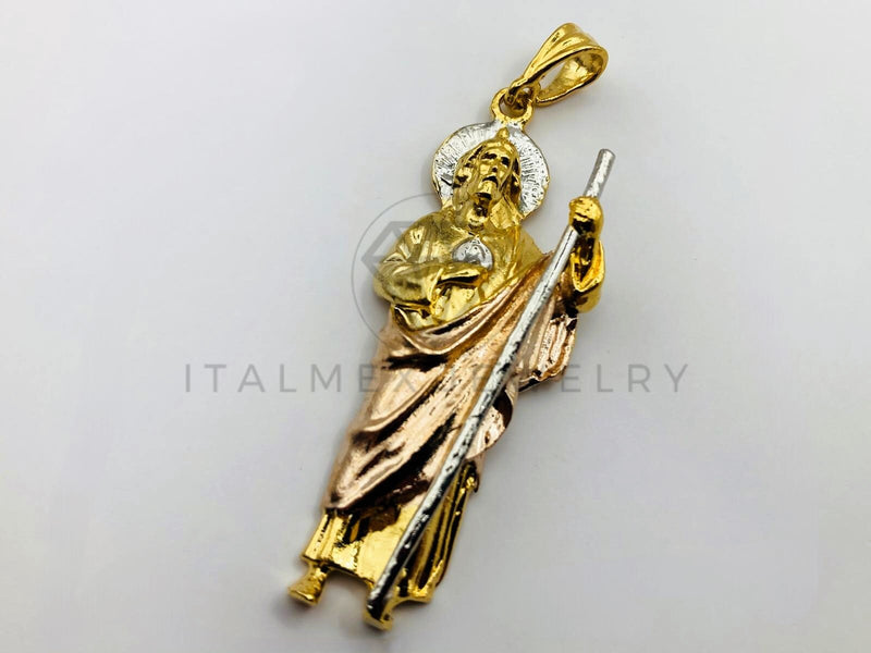 Dije de Lujo - 100459 - San Judas Tadeo 3 Oros - Oro Laminado 18K