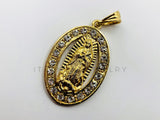 Dije de Lujo - 100448 - Medalla de Virgen de Guadalupe con Circonia Clara - Oro Laminado 18K