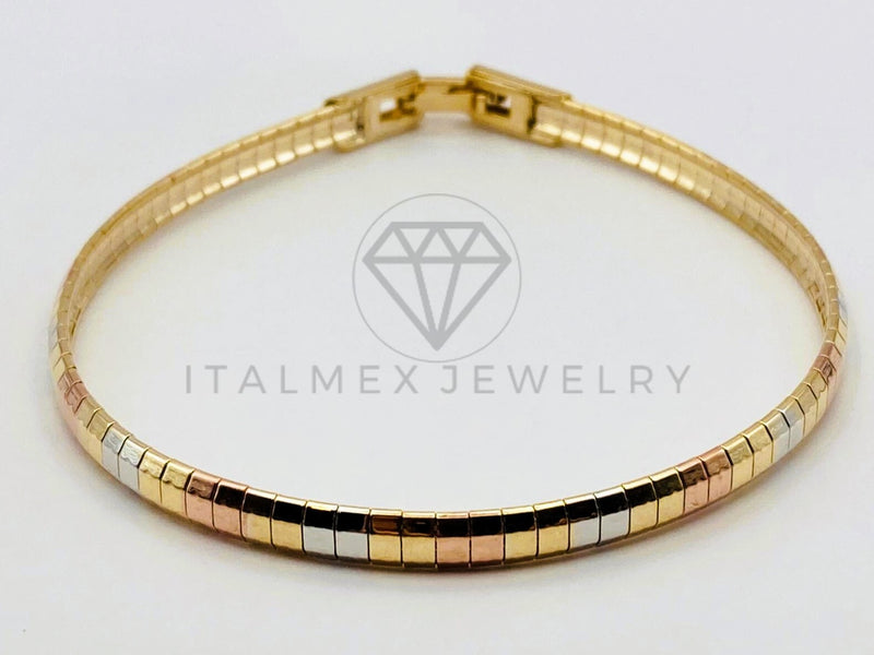 Pulsera de Lujo - 106194 - Pulsera Tejido Rolex Hexagonal 4mm - Oro Laminado 18K