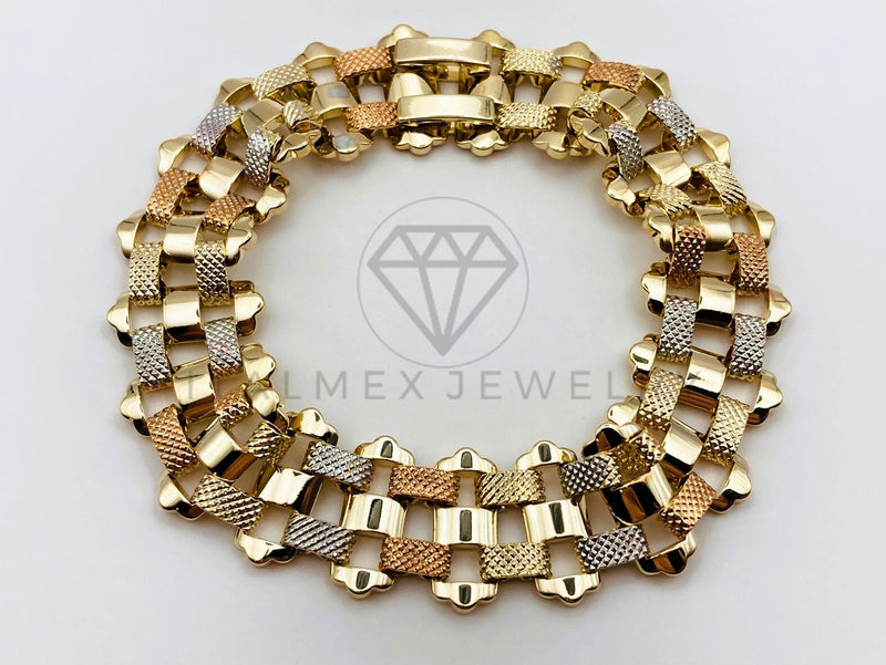 Pulsera de Lujo - 106195 - Pulsera Extensible Diseño Rolex 3 Oros - Oro Laminado 18K
