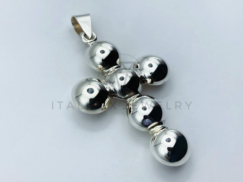 Dije de Lujo - 106052 - Dije Cruz Bola Lisa 5cm - Plata .925