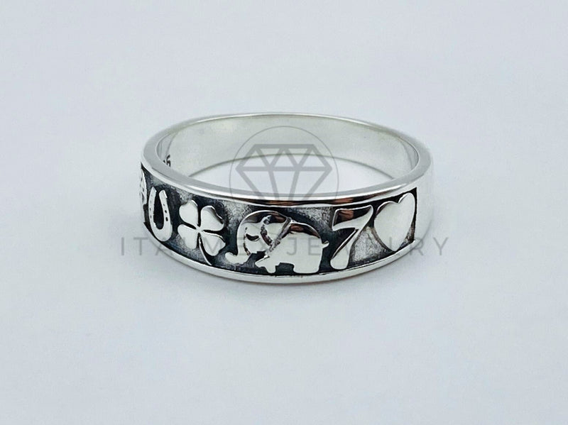 Anillo de Lujo - 106062 - Argolla de las 7 Potencias - Plata .925