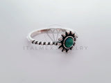 Anillo de Dama - 105131 - Anillo Flor Turquesa - Plata .925
