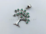 Dije de Lujo - 106070 - Dije Arbol de la Vida Circonia Verde - Plata .925