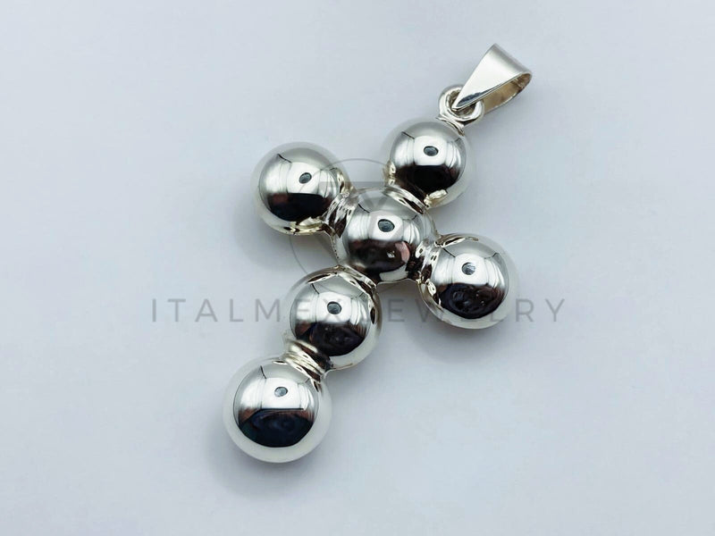Dije de Lujo - 106052 - Dije Cruz Bola Lisa 5cm - Plata .925