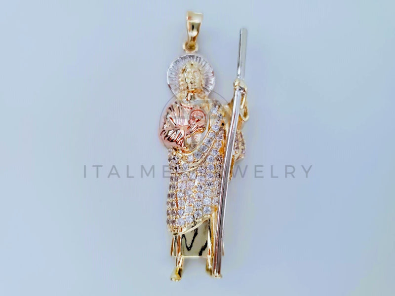 Dije Religioso - 104880 - Dije de San Judas con Circonia Clara Oro Laminado 18K