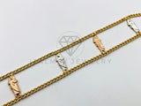 Pulsera Elegante - 100112 - Diseño de San Judas con Cadena Cubana Oro Laminado 18K
