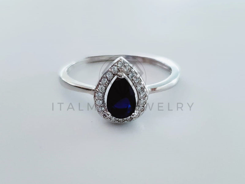 Anillo de Dama - 104741 - Anillo Gota Circonia Azul Plata .925