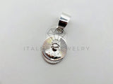 Dije Religioso - 102536 - Medalla Diamantada Sagrado Corazón Mini Plata .925