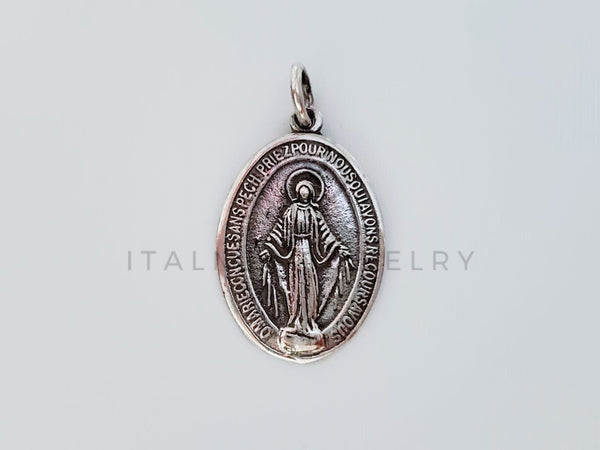 Dije Religioso - 105151 - Medalla Santo Doble Cara Plata .925