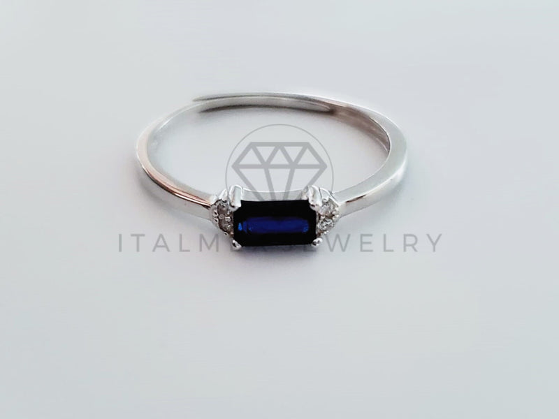 Anillo de Dama - 104727 - Anillo Circonia Princesa Azul Plata .925