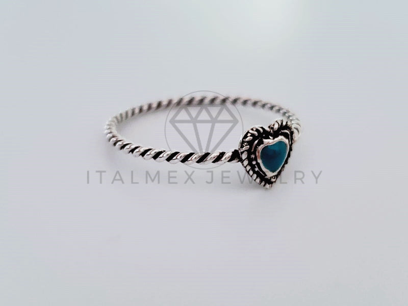 Anillo de Dama - 105136 - Anillo Corazon Turquesa Plata .925