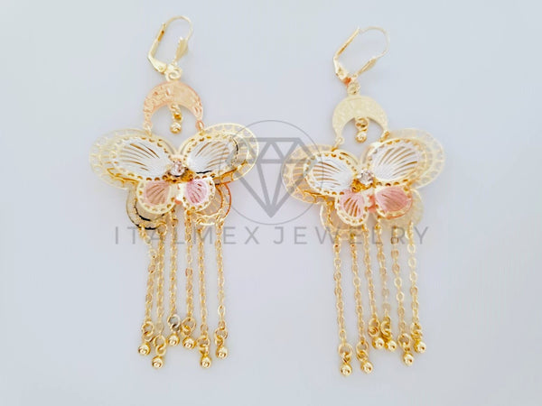 Arete de Lujo - 104883 - Estilo Mariposa Filigrana Oro Laminado 18K