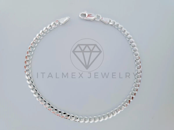 Pulsera de Lujo - 104824 - Diseño Cubana Miami 3mm Plata Fina .925