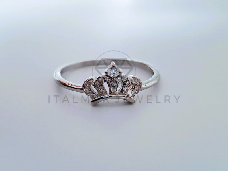 Anillo de Dama - 104705 - Anillo Corona Circonia Clara Plata .925