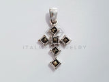 Dije Religioso - 105176 - Dije Cruz Gotica Onix Plata .925