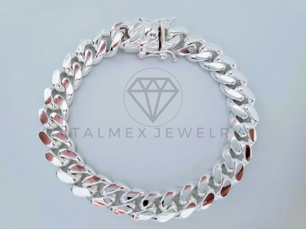 Pulsera de Lujo - 104826 - Diseño Cubana Miami 10mm/8Pulgadas Plata Fina .925