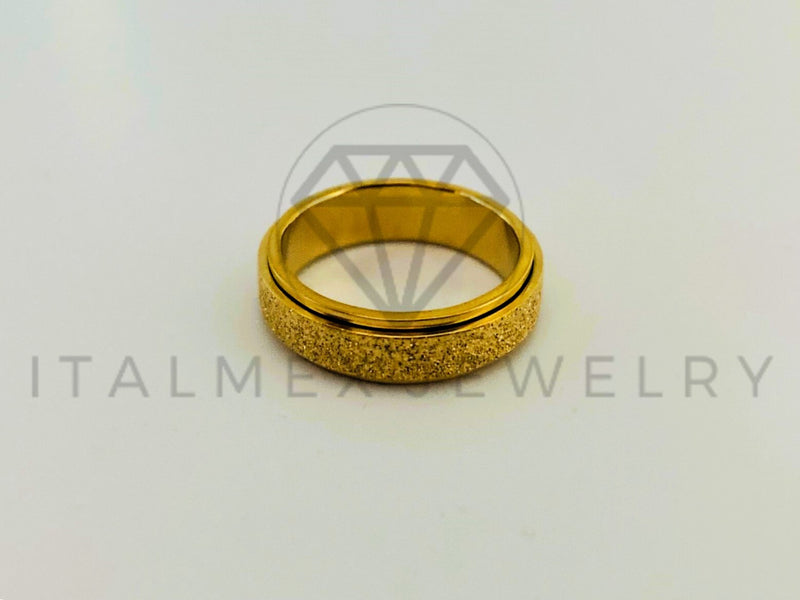 Anillo de Lujo - 105443 - Argolla Arenada Giratoria Oro Laminado 18K